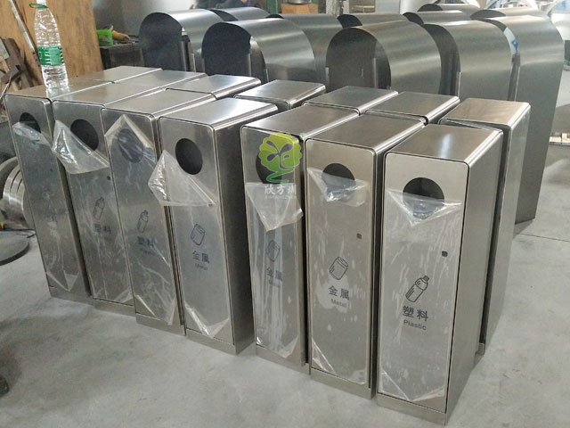 戶外五分類垃圾箱-不銹鋼戶外組合垃圾箱批發廠家